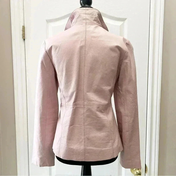 Atmosphere Leather Jacket Zip Front Pink Size Small - Picture 15 of 16